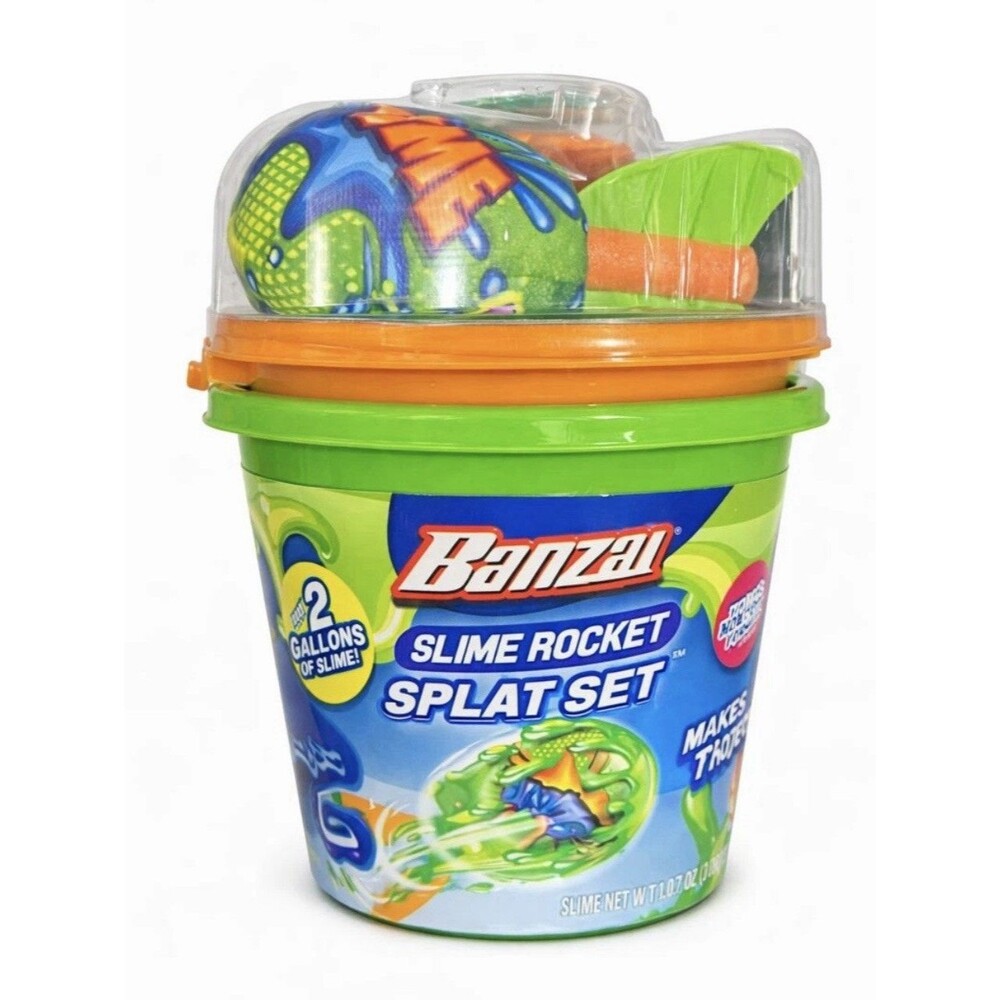 BANZAI Slime Rocket Splat Set 2 Slime Buckets 2 Rockets Toy